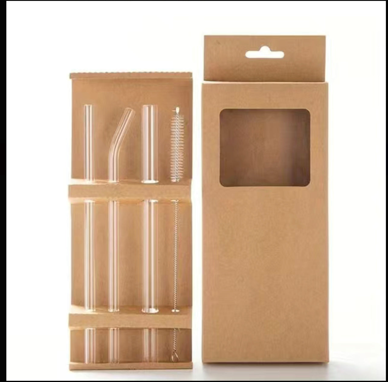 Kit Popotes De vidrio y 1 Cepillo