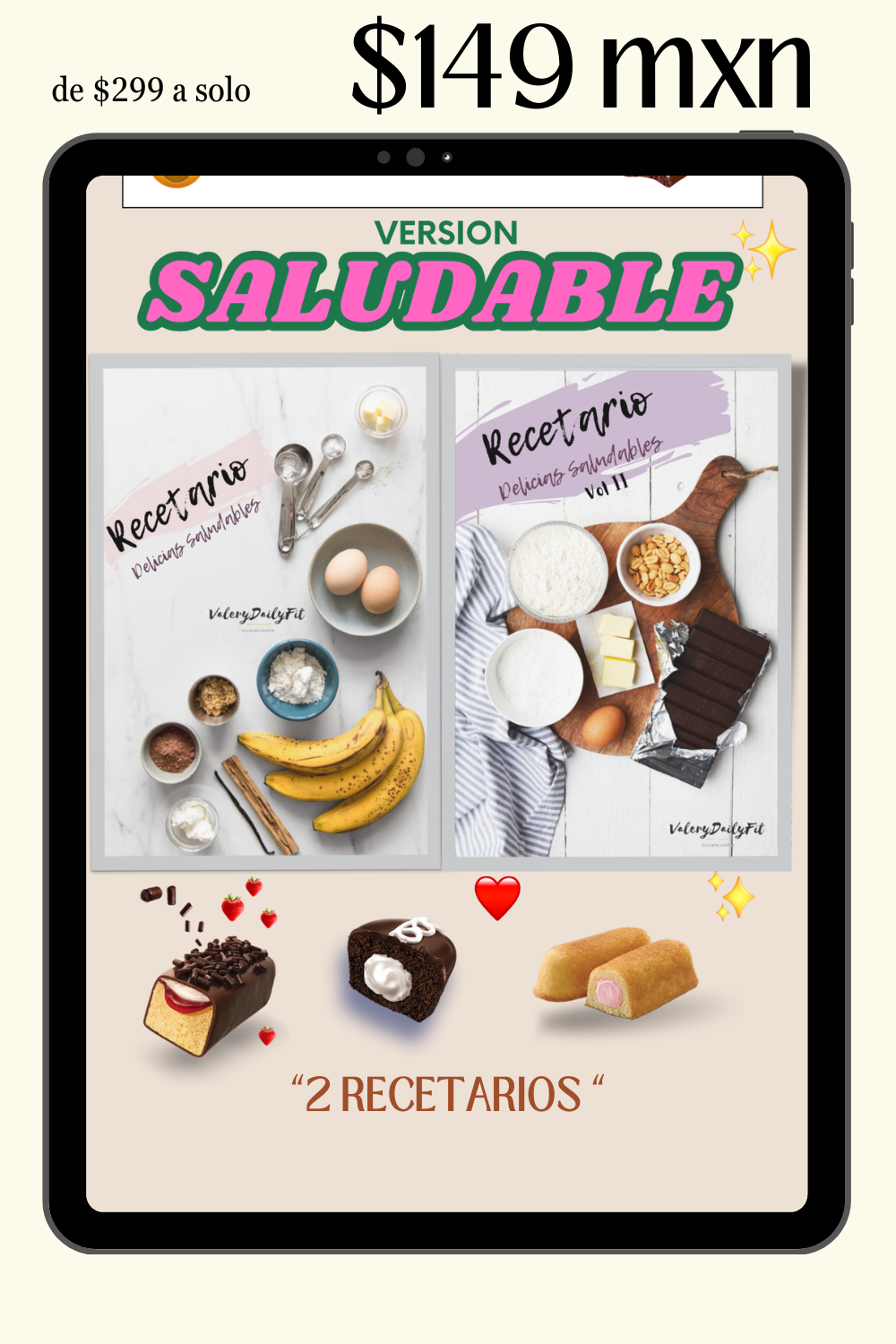 Recetarios Golosinas Saludables Vol 1 y 2