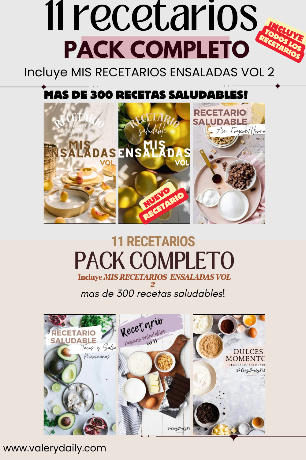 Pack Completo (11 Recetarios) 75% 0FF más de 300 recetas