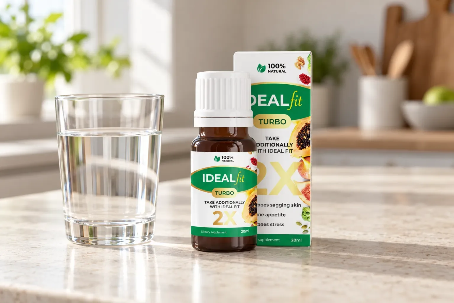 IdealFit Turbo — el envase en el día a día