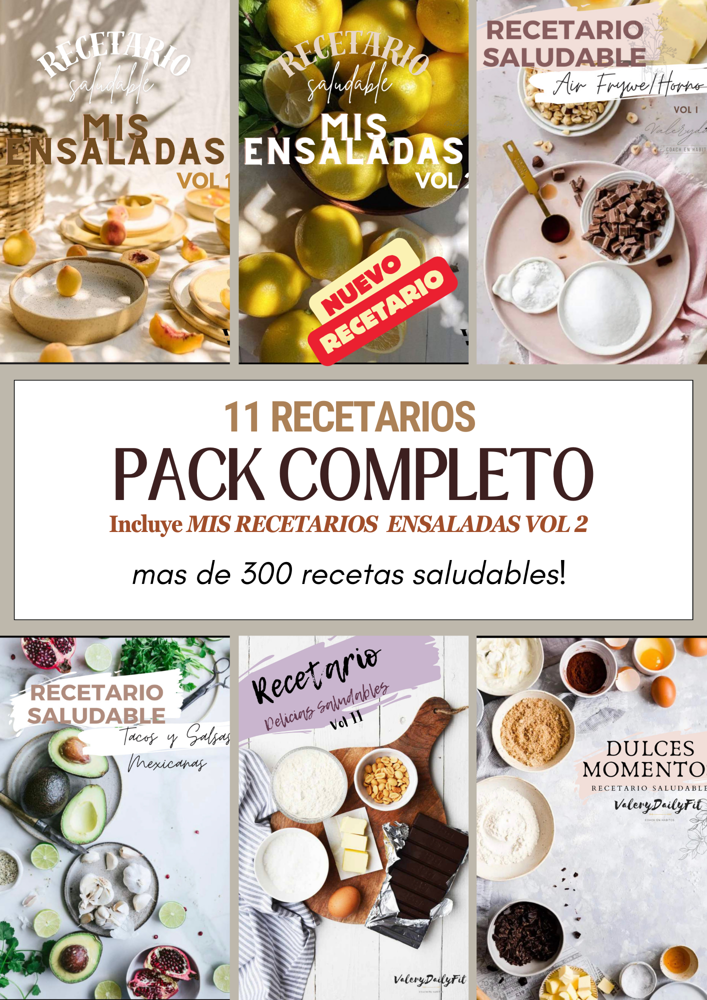 Pack Completo (11 Recetarios) 75% 0FF más de 300 recetas